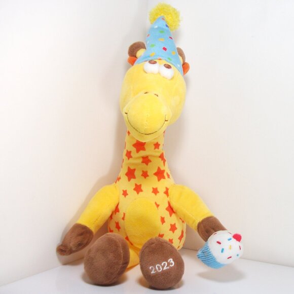 2023 BIRTHDAY Anniversary Party TOYS R US GEOFFREY Giraffe Hat Cupcake 15” Plush - Picture 1 of 5